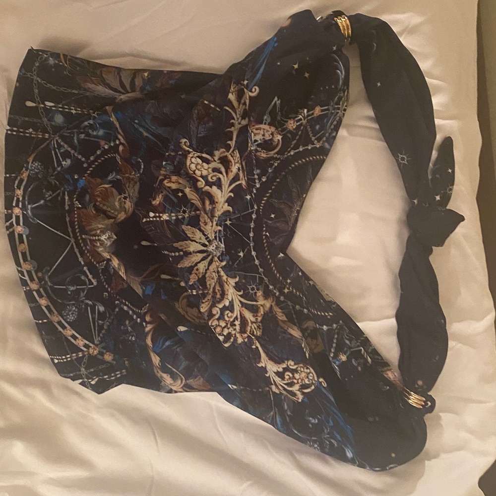 Johnny Was Blue and Gold Beach Bag - Picture 7 of 7